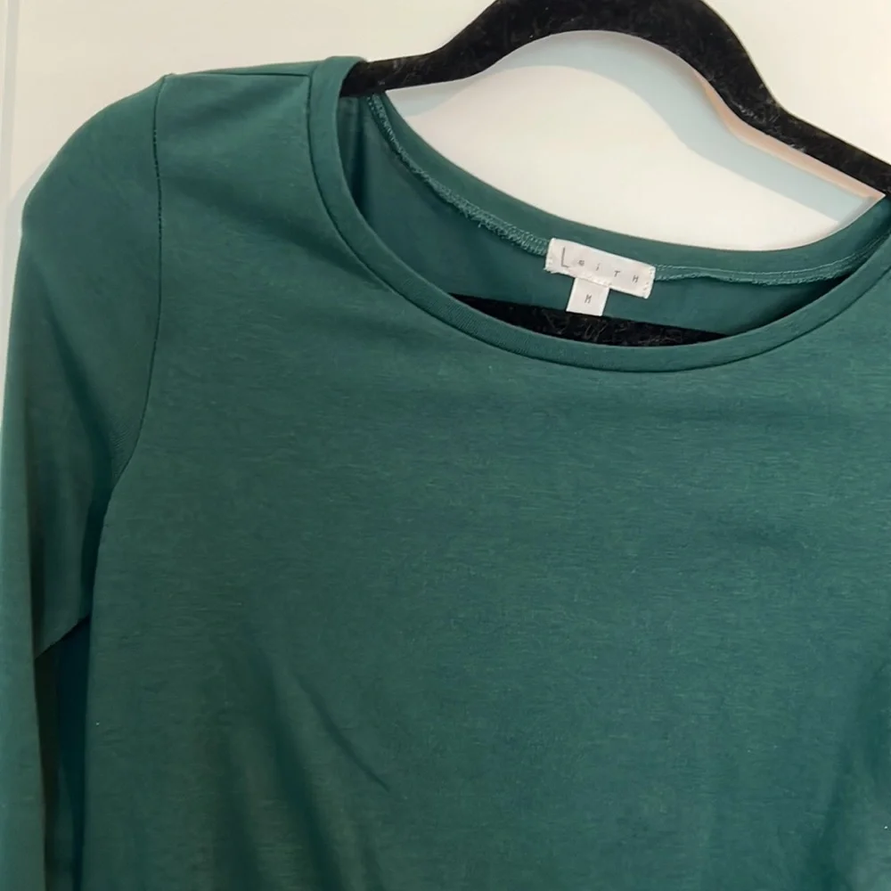 LEITH green long sleeve bodycon dress size medium - Picture 2 of 5